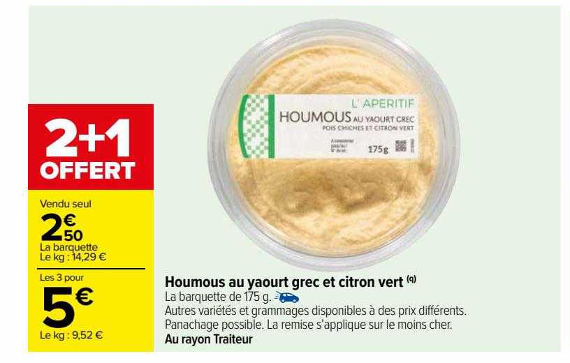 houmous au yaourt grec et citron vert