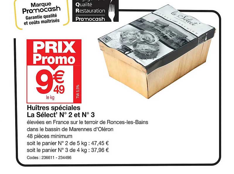 huîtres spéciales la sélect n° 2 et n° 3