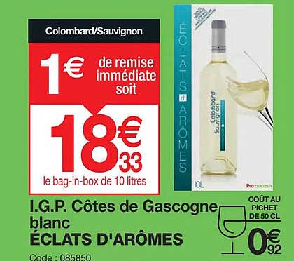 i.g.p. côtes de gascogne blanc éclats d'arômes