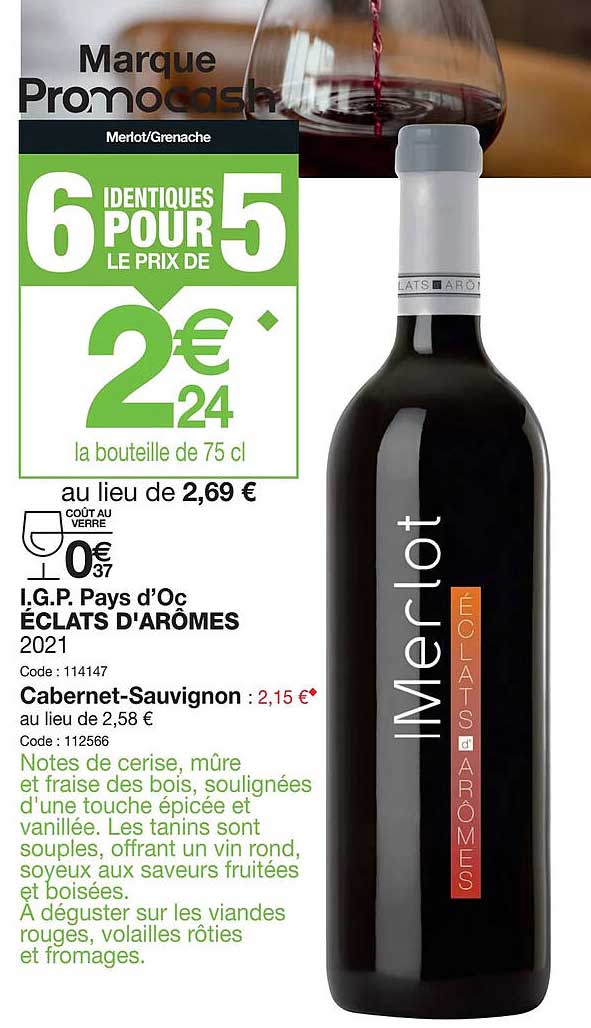 i.g.p. pays d'oc éclats d'arômes 2021 cabernet-sauvignon