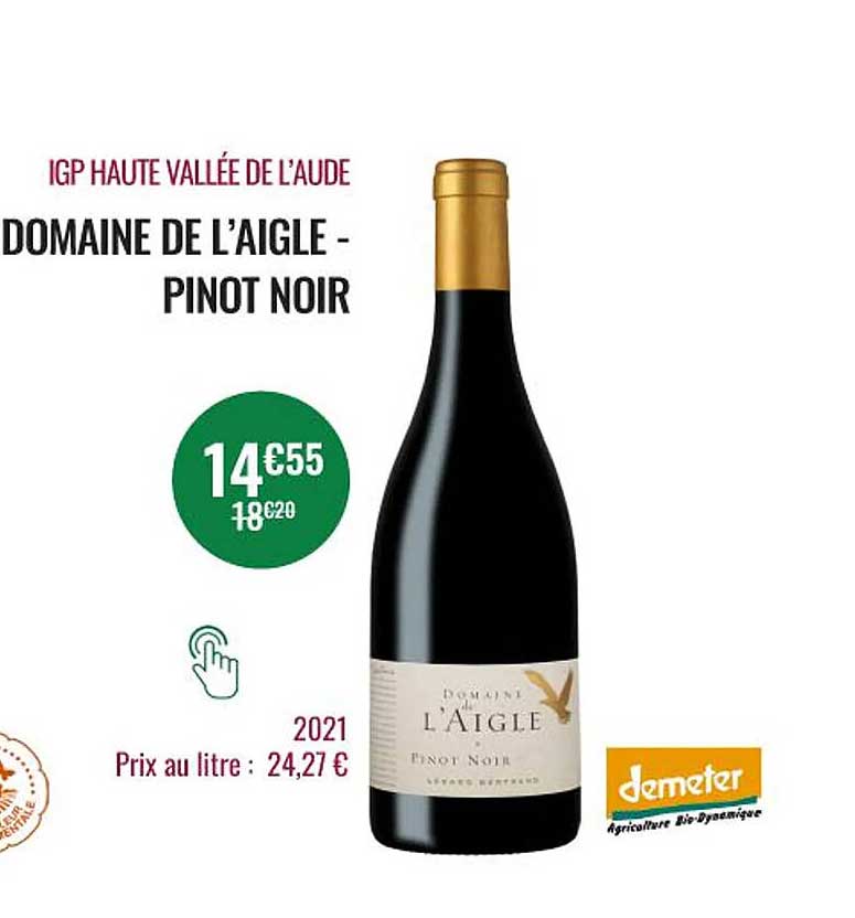 igp haute vallée de l'aude domaine de l'aigle - pinot noir