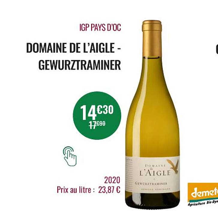 igp pays d'oc domaine de l'aigle - gewurztraminer 2020