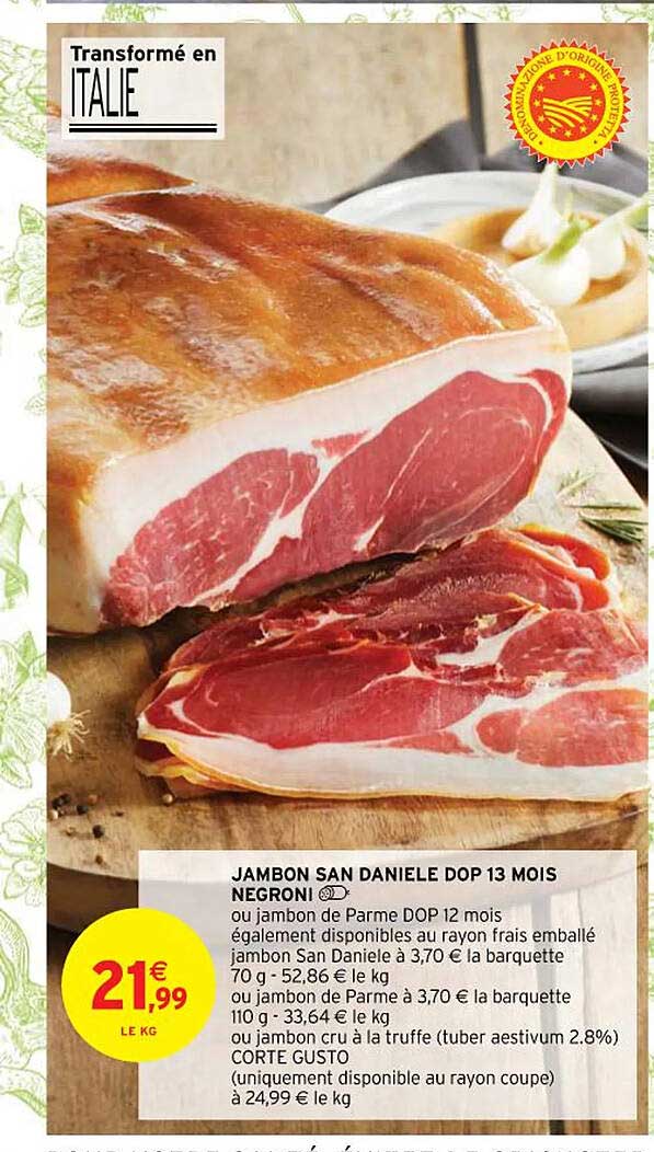 jambon san daniele dop 13 mois negroni