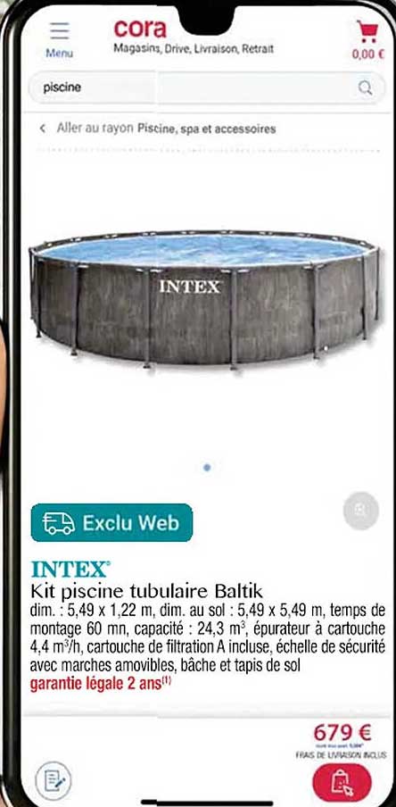 kit piscine tubulaire baltik intex