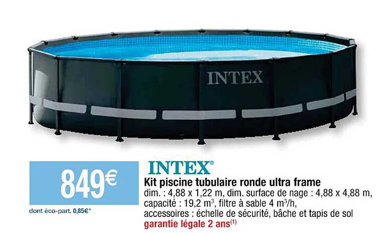 kit piscine tubulaire ronde ultra frame intex