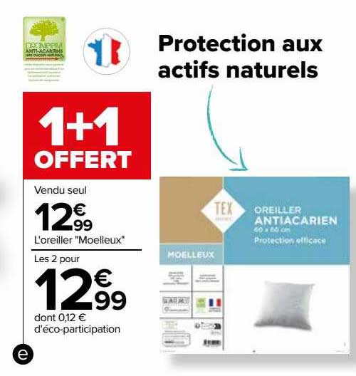l'oreiller "moelleux" tex home