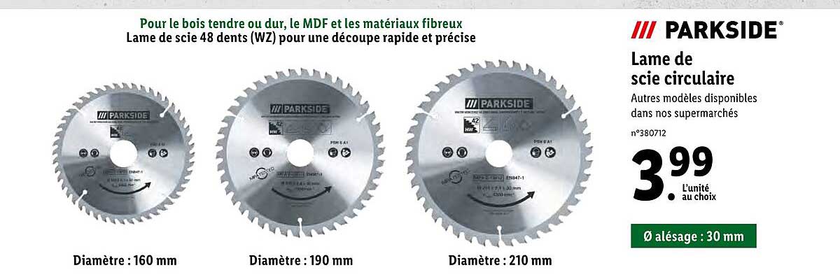 Lame De Scie Circulaire Parkside