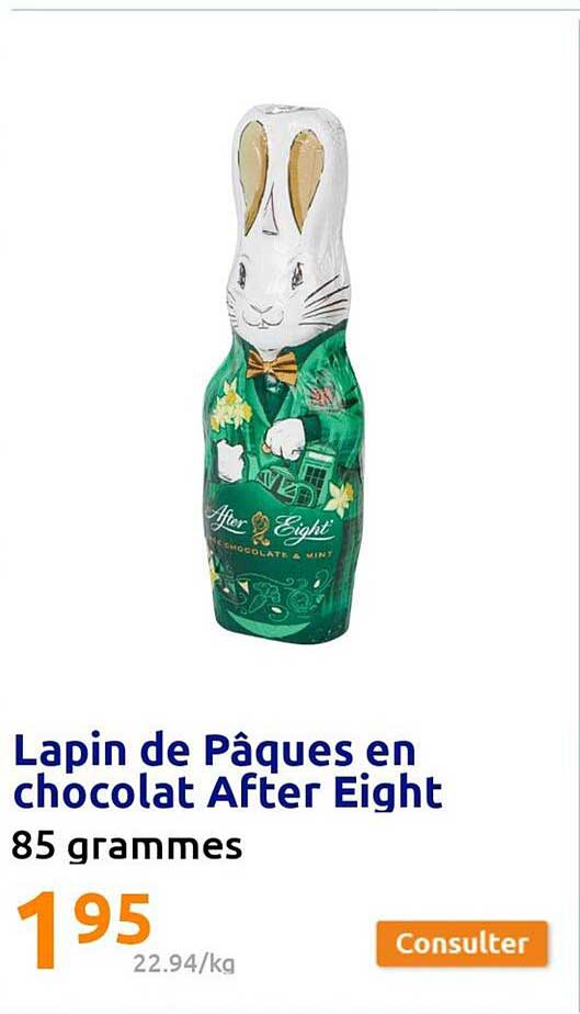 lapin de pâques en chocolat after eight