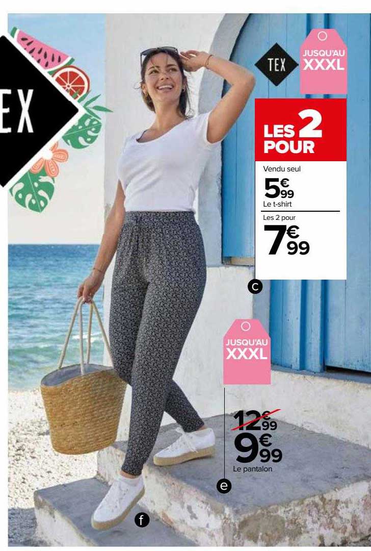 le t-shirt tex, le pantalon tex