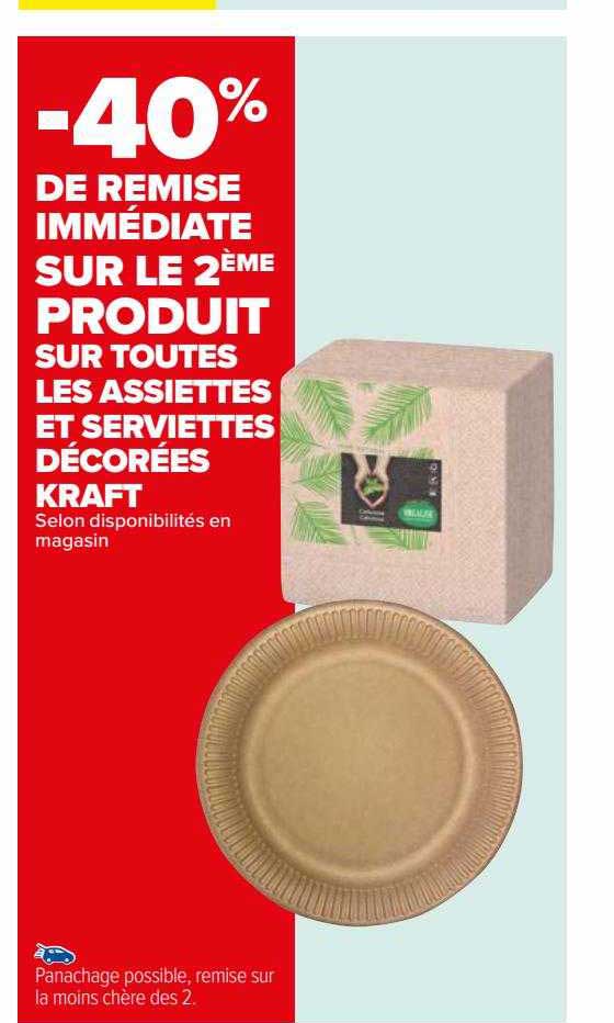 les assiettes et serviettes décorées kraft