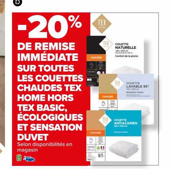 les couettes chaudes tex home hors tex basic, écologiques et sensation duvet
