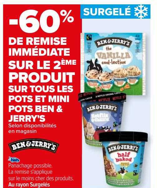 les pots et mini pots ben & jerry's