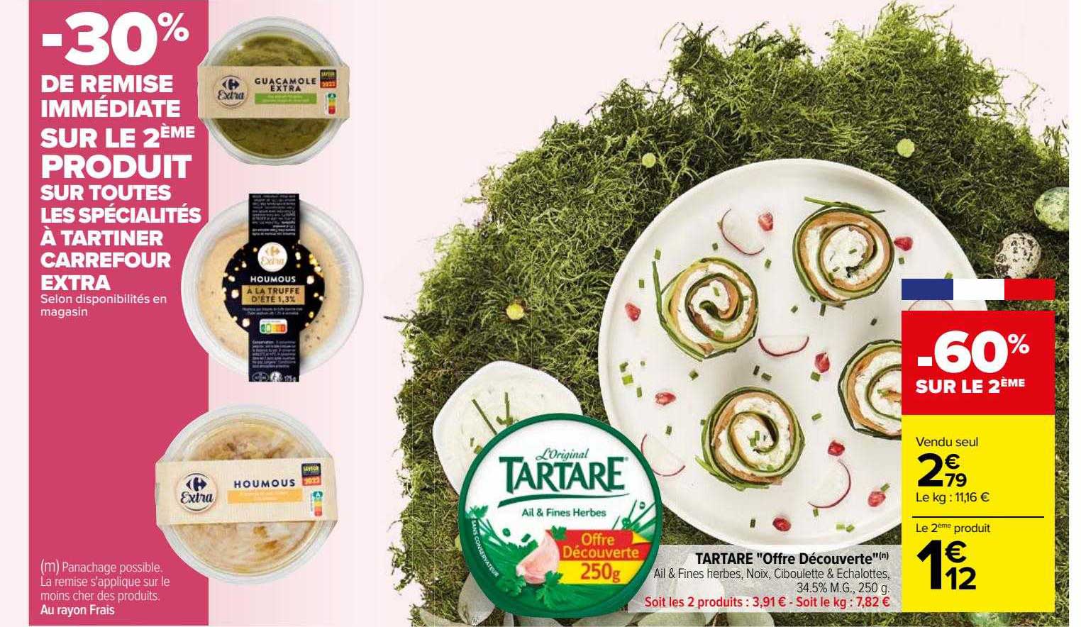 Les Spécialités à Tartiner Carrefour Extra, Tartare "offre Découverte"