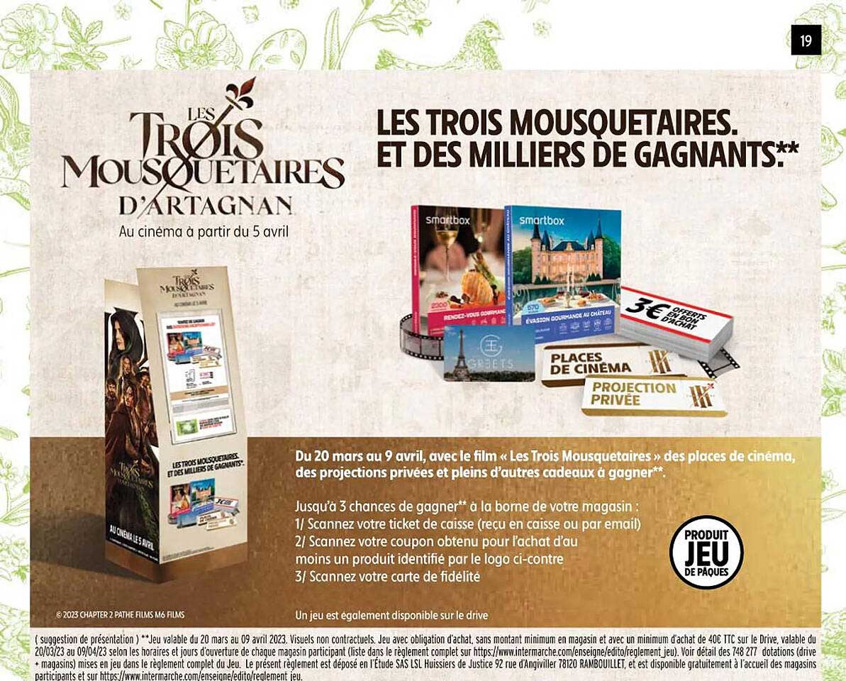 les trois mousquetaires et des milliers de gagnants