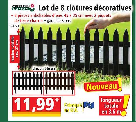 Lot De 8 Clôtures Décoratives Powertec Garden