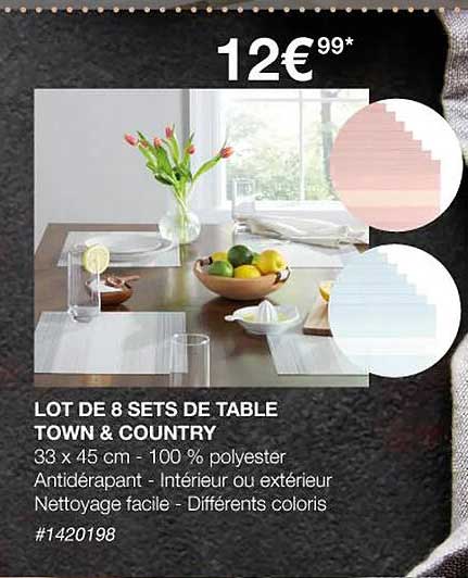 lot de 8 sets de table town & country