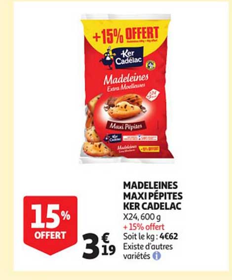 madeleines maxi pépites ker cadélac