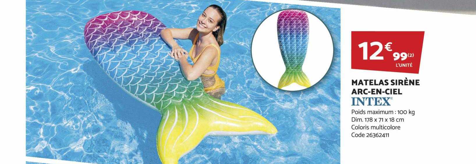 matelas sirène arc-en-ciel intex