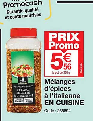 mélanges d'épices à l'italienne en cuisine