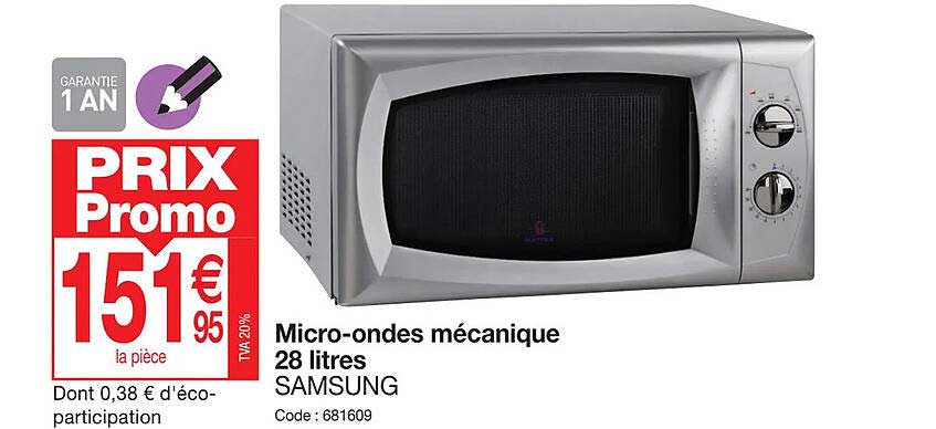 micro-ondes mécanique 28 litres samsung