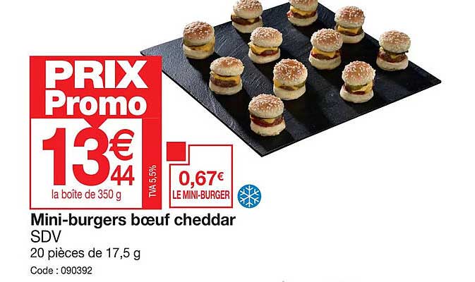 mini-burgers bœuf cheddar sdv