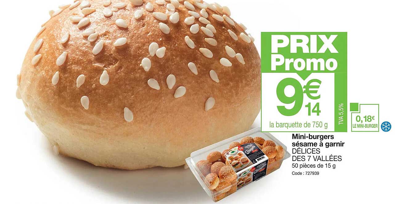 mini-burgers sésame à garnir délices des 7 vallées