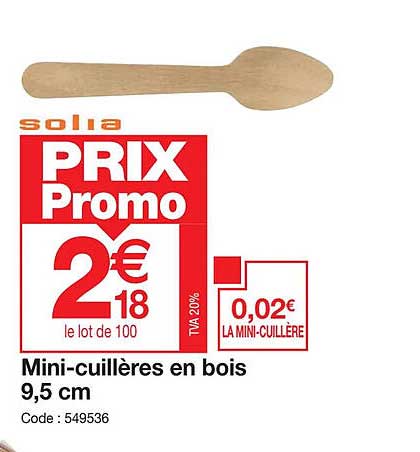 mini-cuillères en bois 9,5 cm