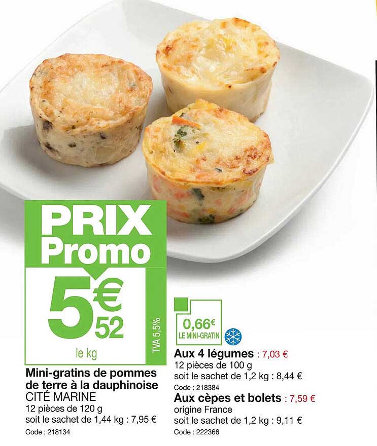 mini-gratins de pommes de terre à la dauphinoise cité marine