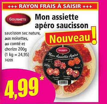 mon assiette apéro saucisson gourmets