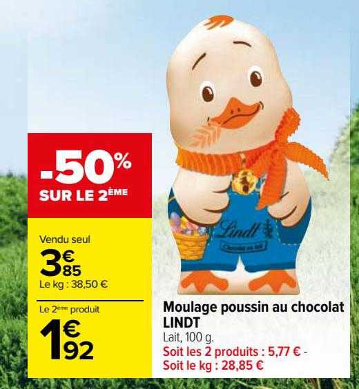 moulage poussin au chocolat lindt