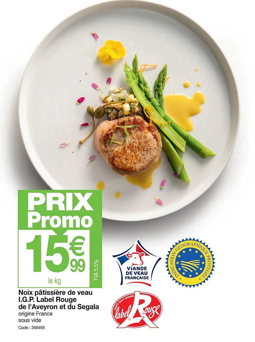 noix pâtissière de veau i.g.p. label rouge de l'aveyron et du segala