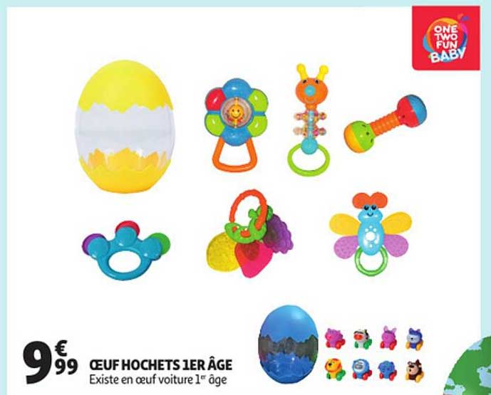 œuf hochets 1er âge one two fun