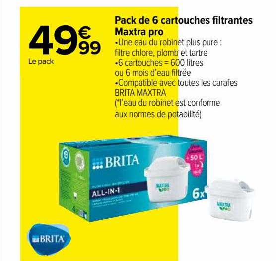 Pack De 6 Cartouches Filtrantes Maxtra Pro Brita
