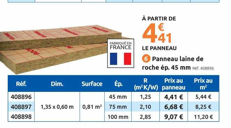 panneau laine de roche