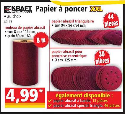 papier à poncer xxl kraft werkzeuge