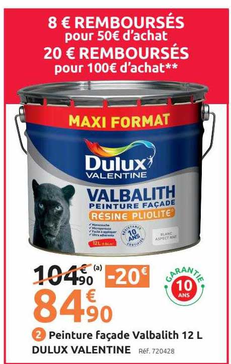 peinture façade valbalith 12l dulux valentine