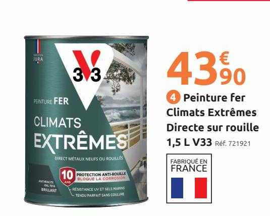 peinture fer climats extrêmes directe sur rouille 1,5l v33