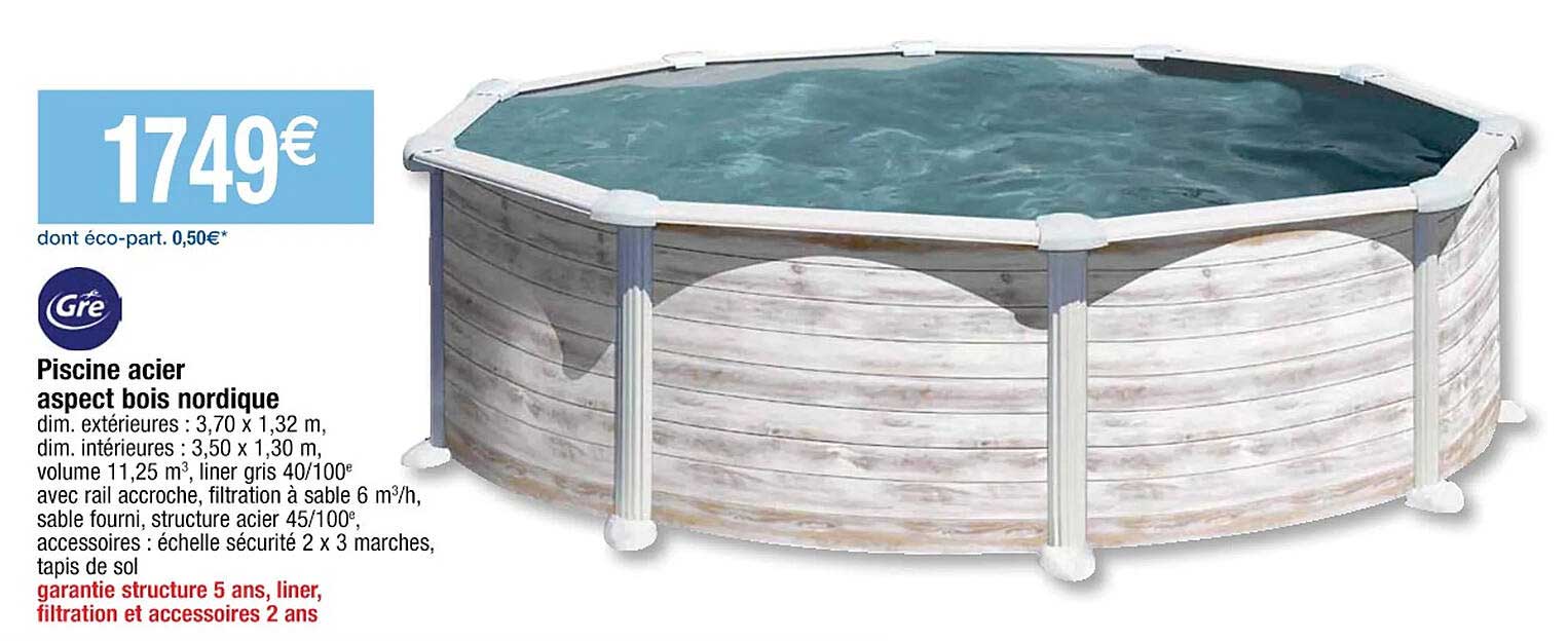 Piscine Acier Aspect Bois Nordique Gré