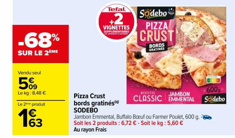 pizza crust bords gratinés sodebo