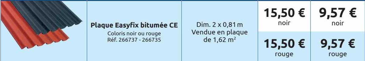 Plaque Easyfix Bitumée Ce