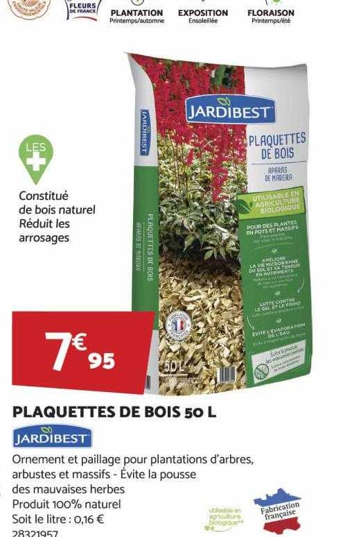 plaquettes de bois 50l jardibest