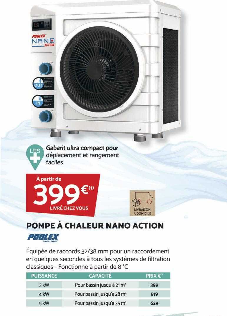 pompe à chaleur nano action poolex