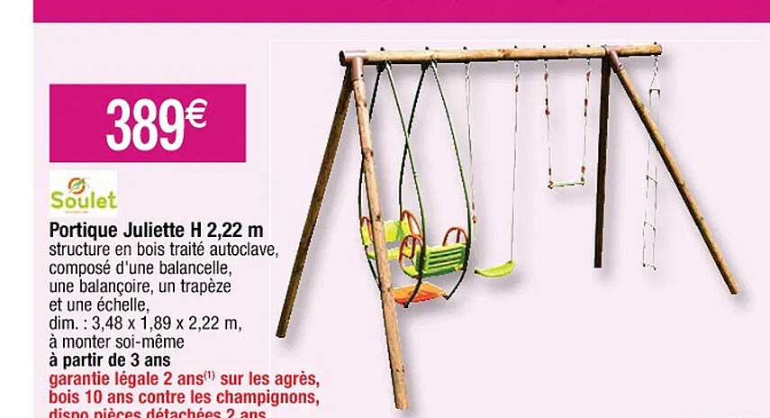 portique juliette h 2,22 m soulet