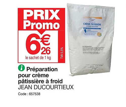 Préparation Pour Crème Pâtissière à Froid Jean Ducourtieux