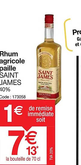 Rhum Agricole Paille Saint James