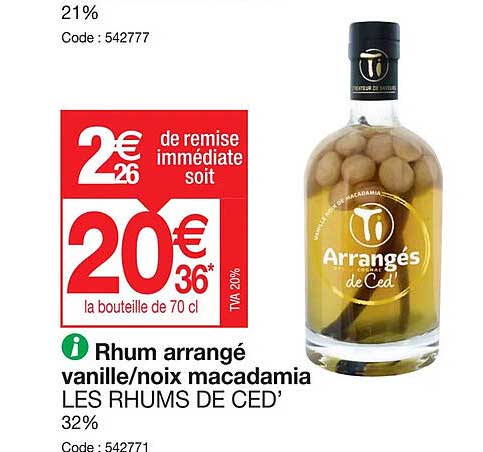rhum arrangé vanille-noix macadamia les hrums de ced'