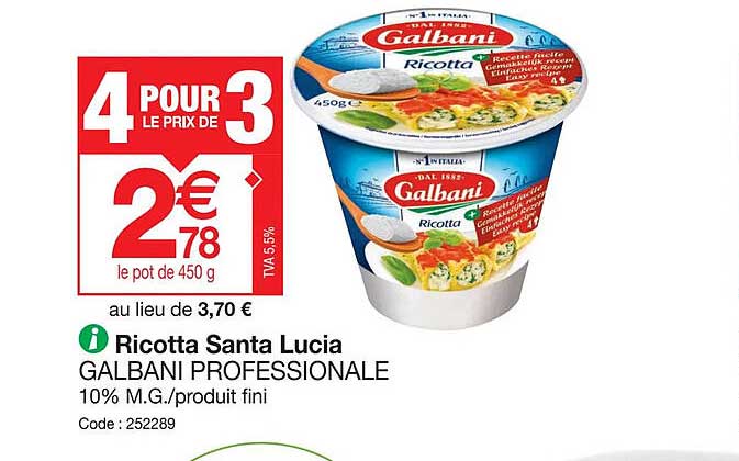 ricotta santa lucia galbani Professional