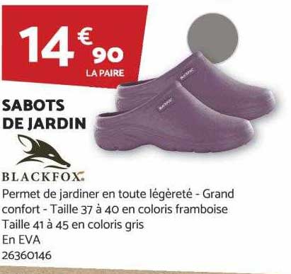 sabots de jardin blackfox