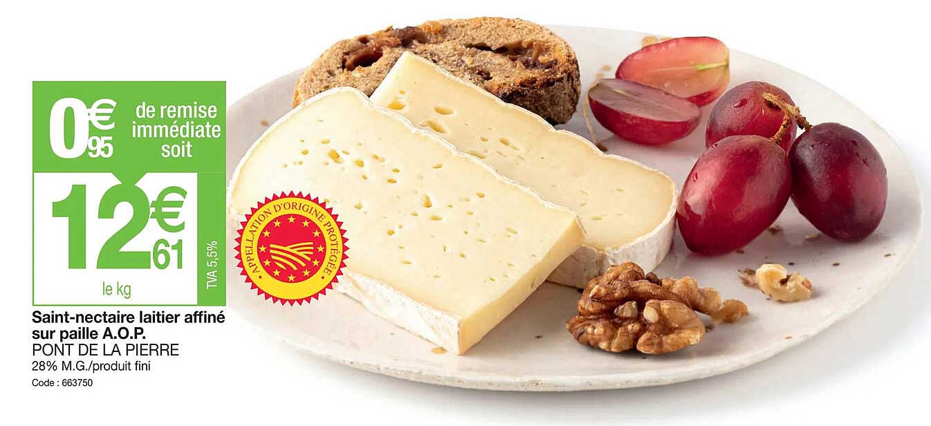 saint-nectaire laiter affiné sur paille a.o.p. pont de la pierre