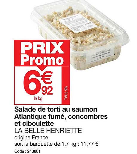 Salade De Torti Au Saumon Atlantique Fumé Concombres Et Ciboulette La Belle Henriette